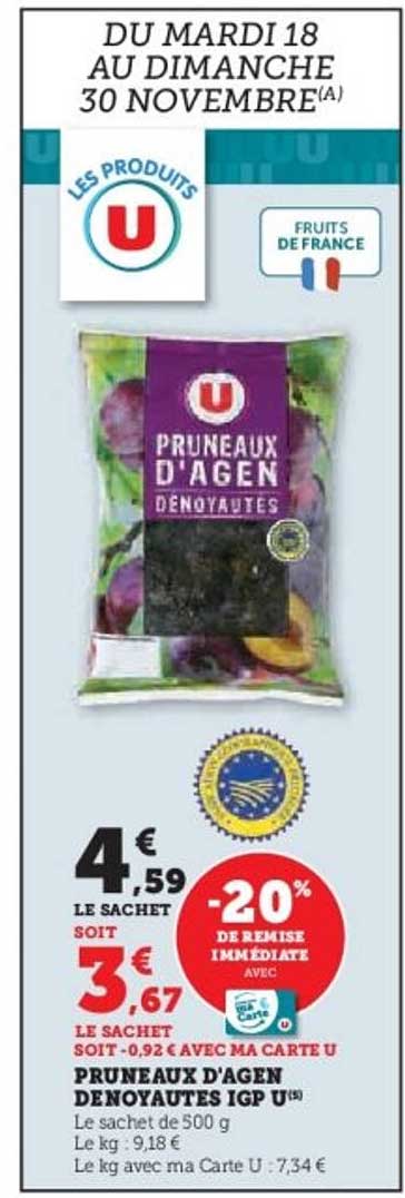 PRUNEAUX D'AGEN DÉNOYAUTÉS IGP U