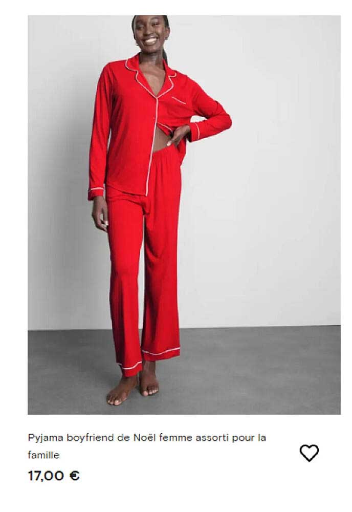 Pyjama boyfriend de Noël femme assorti pour la famille