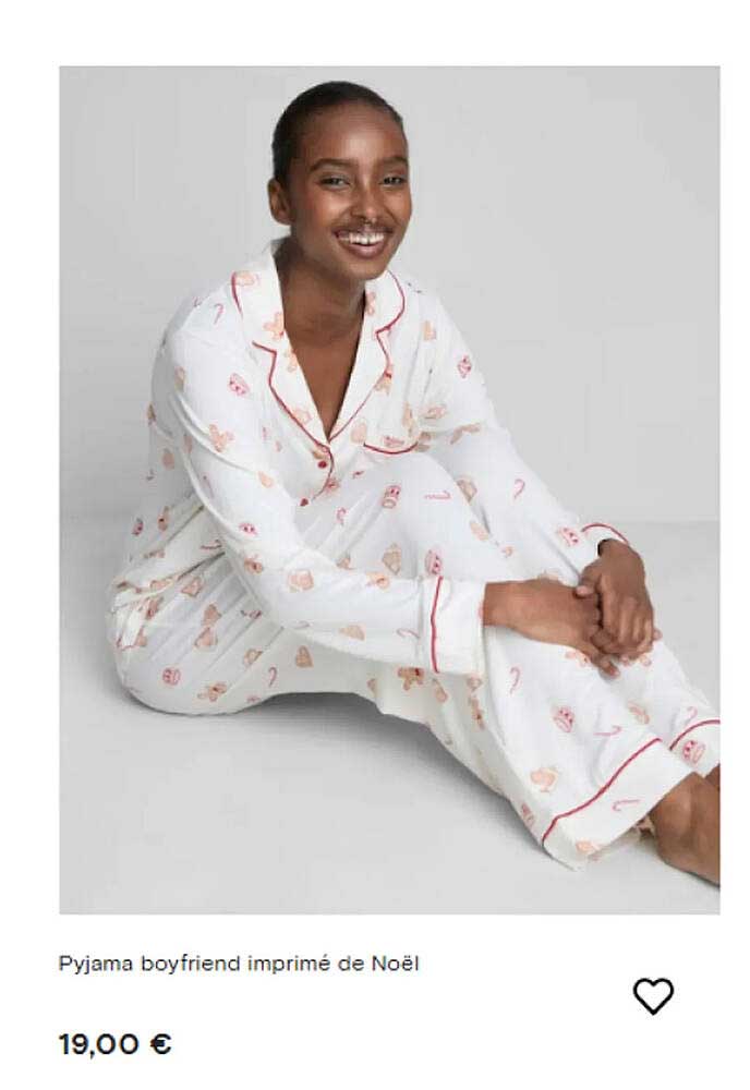 Pyjama boyfriend imprimé de Noël