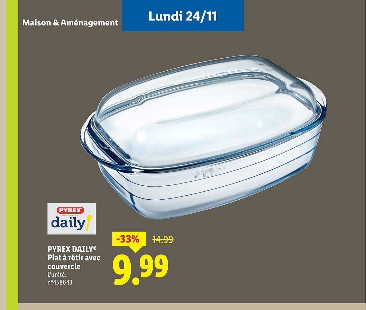 PYREX DAILY® Plat à rôtir avec couvercle