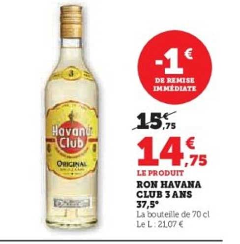 RON HAVANA CLUB 3 ANS 37,5°