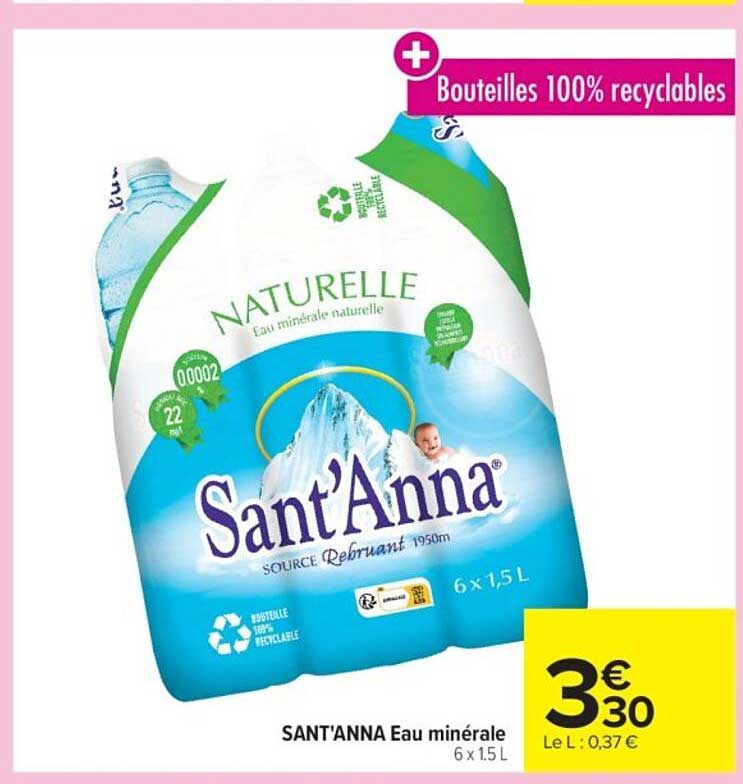 SANT'ANNA Eau minérale 6 x 1,5 L