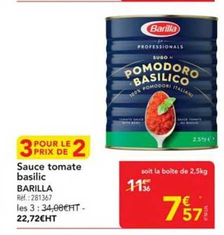 Sauce tomate basilic BARILLA