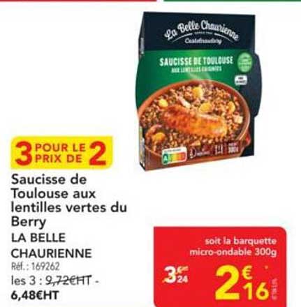 Saucisse de Toulouse aux lentilles vertes du Berry