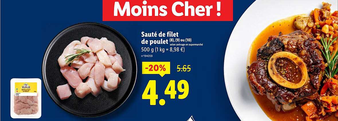 Sauté de filet de poulet (8, 9) ou (10)
