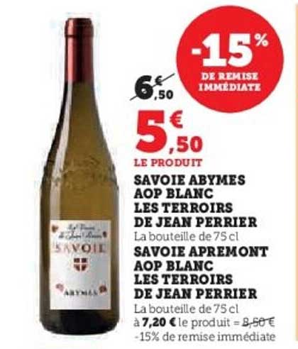 Savoie Abymes AOP Blanc - Les Terroirs de Jean Perrier
