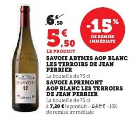 SAVOIE ABYMES AOP BLANC LES TERROIRS DE JEAN PERRIER