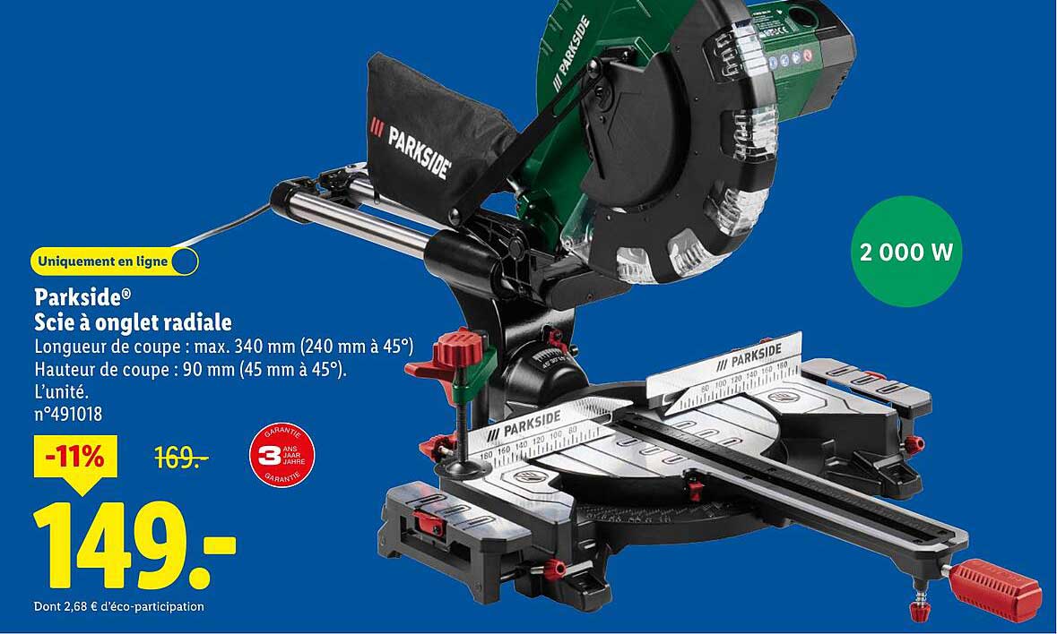 Scié à onglet radiale Parkside