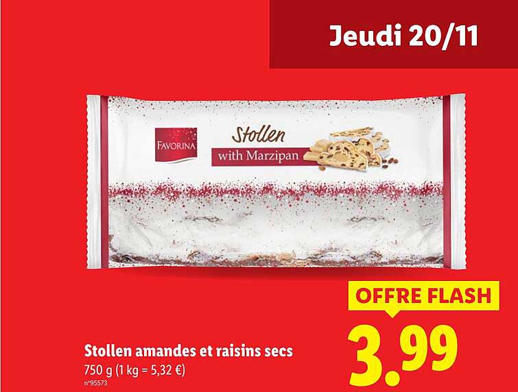 Stollen amandes et raisins secs