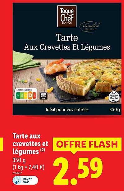 Tarte aux crevettes et légumes