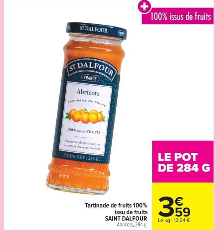 Tartinade de fruits 100% issu de fruits SAINT DALFOUR