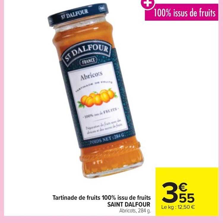 Tartinade de fruits 100% issu de fruits SAINT DALFOUR
