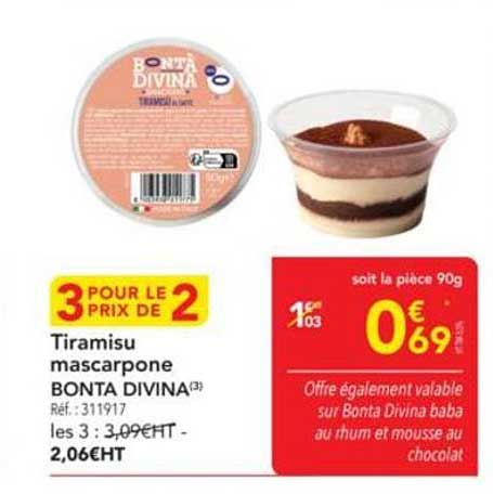 Tiramisu mascarpone Bonta Divina