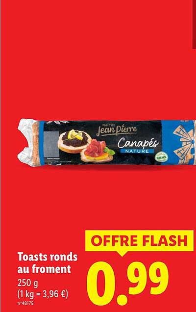 Toasts ronds au froment