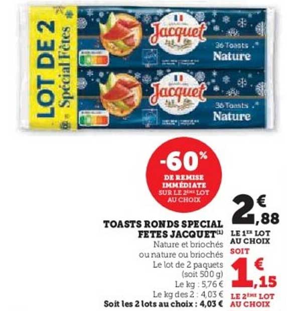 TOASTS RONDS SPECIAL FETES JACQUET