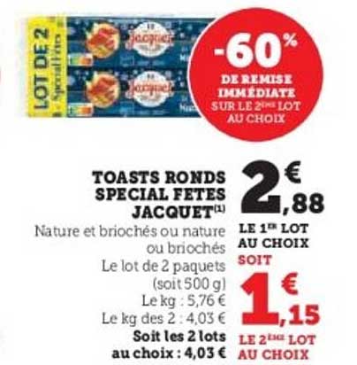 TOASTS RONDS SPECIAL FETES JACQUET