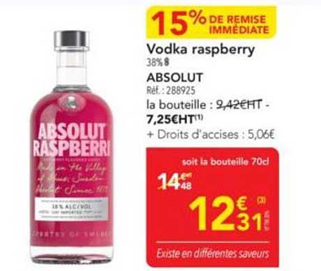 Vodka raspberry 38% - ABSOLUT