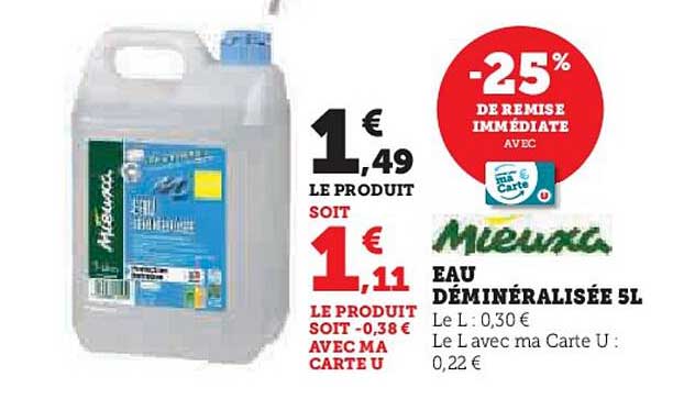 Mieuxa Eau déminéralisée 5L