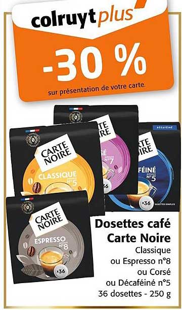 CARTE NOIRE Décaféiné Classic 36 Dosettes 250g - Achat / Vente Café