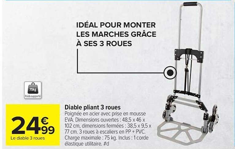 Diable pliant 3 roues