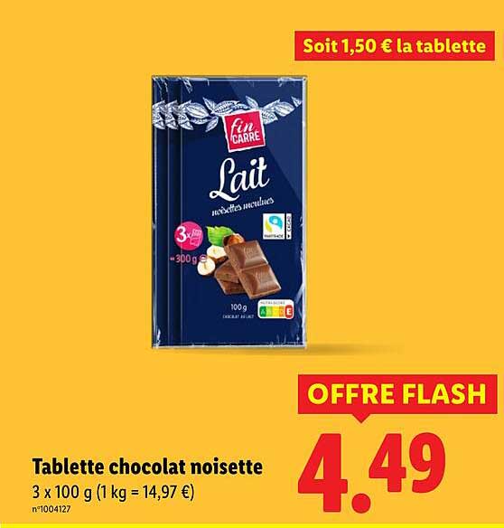 Tablette chocolat noisette