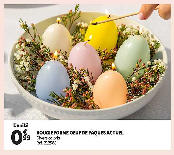 BOUGIE FORME OEUF DE PÂQUES ACTUEL