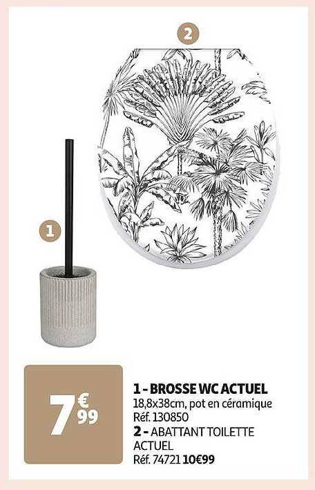 BROSSE WC ACTUEL  
ABATTANT TOILETTE ACTUEL  