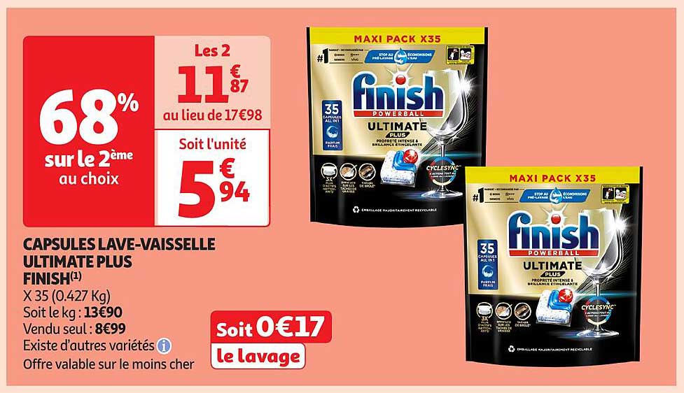 CAPSULES LAVE-VAISSELLE ULTIMATE PLUS FINISH