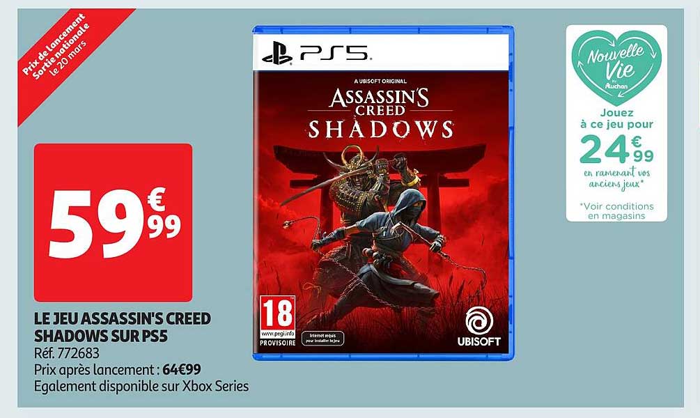 LE JEU ASSASSIN'S CREED SHADOWS SUR PS5