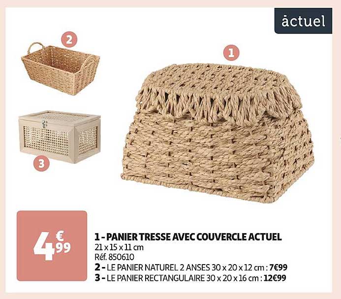 PANIER TRESSE AVEC COUVERCLE ACTUEL