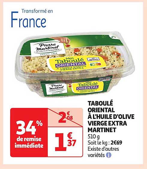 TABOULÉ ORIENTAL À L'HUILE D'OLIVE VIERGE EXTRA MARTINET