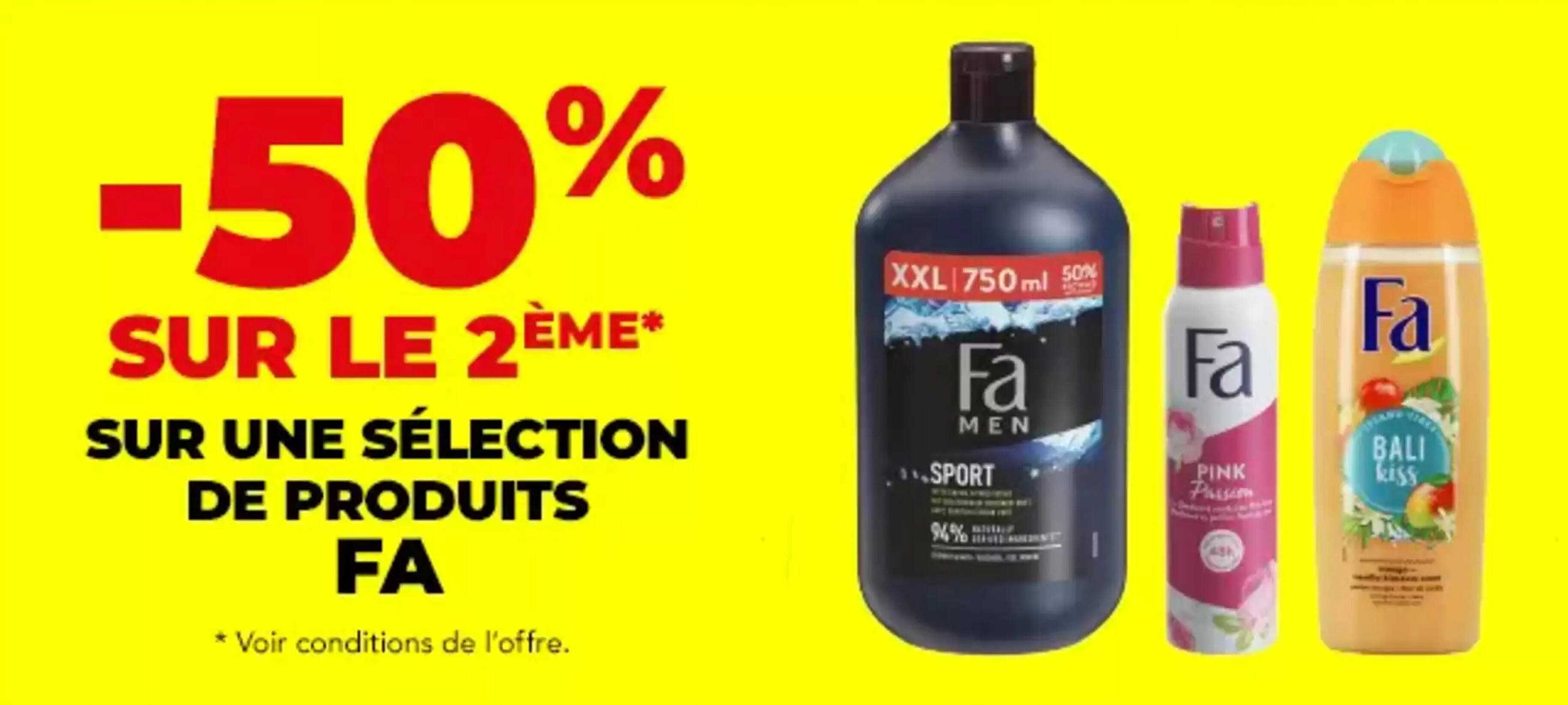 -50% SUR LE 2ÈME* SUR UNE SÉLECTION DE PRODUITS FA
