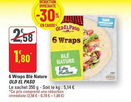 6 Wraps Blé Nature OLD EL PASO