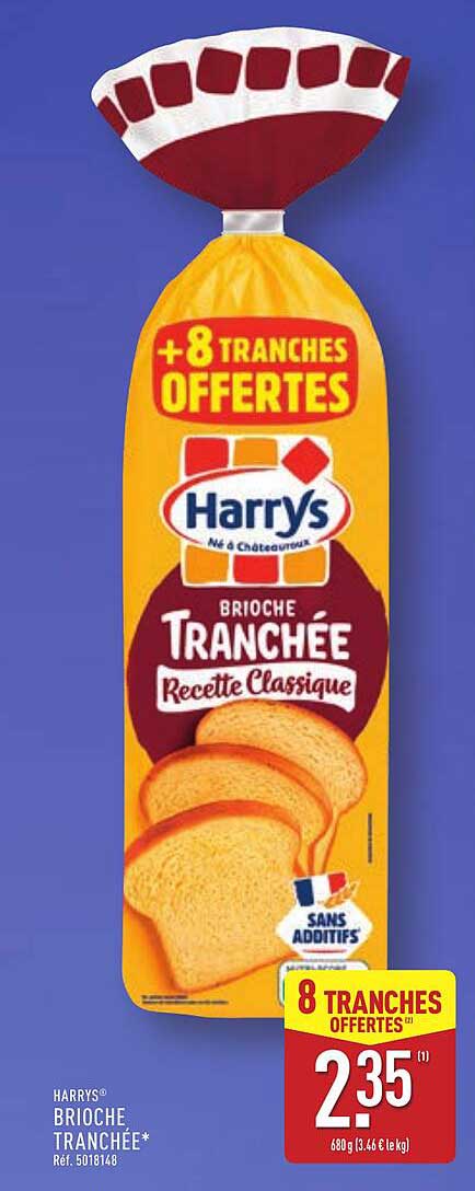 Brioche Tranchée Recette Classique +8 Tranches Offertes