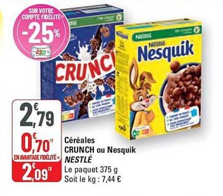 Céréales CRUNCH ou Nesquik NESTLÉ