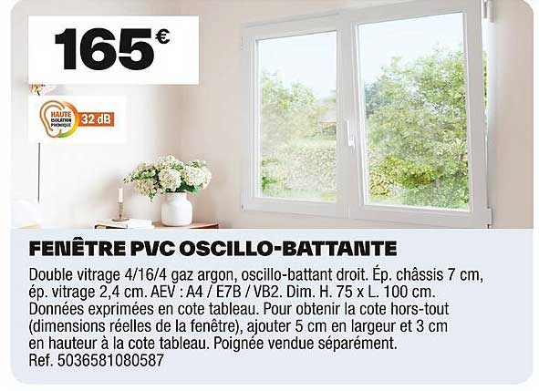 FENÊTRE PVC OSCILLO-BATTANTE