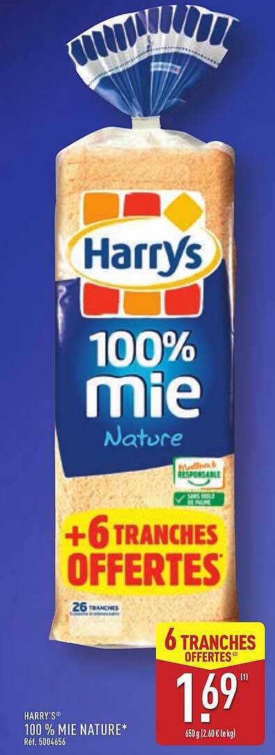 Harry's 100 % Mie Nature +6 Tranches Offertes