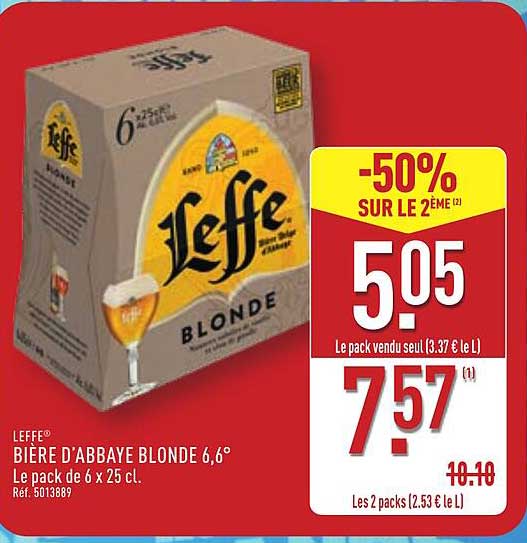 LEFFE® BIÈRE D'ABBAYE BLONDE 6,6°