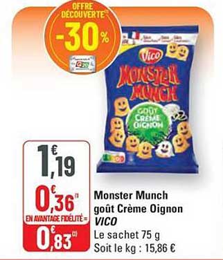 Monster Munch goût Crème Oignon VICO
