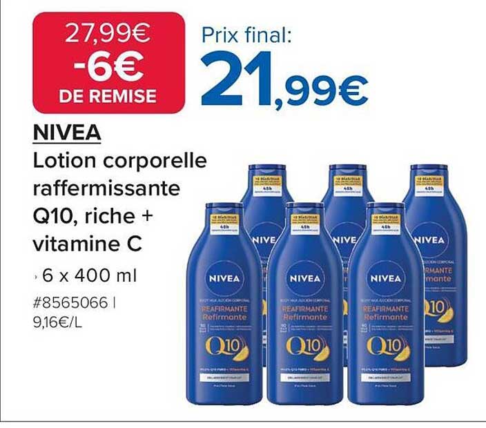 NIVEA Lotion corporelle raffermissante Q10, riche + vitamine C