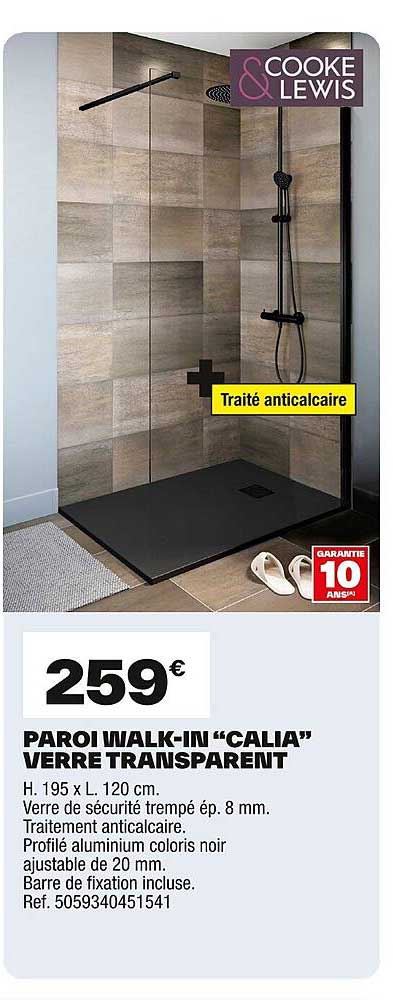 PAROI WALK-IN “CALIA” VERRE TRANSPARENT