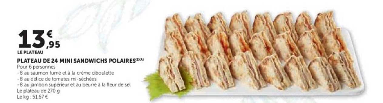 PLATEAU DE 24 MINI SANDWICHS POLAIRES