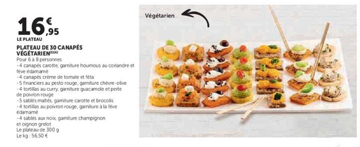 PLATEAU DE 30 CANAPÉS VÉGÉTARIENS