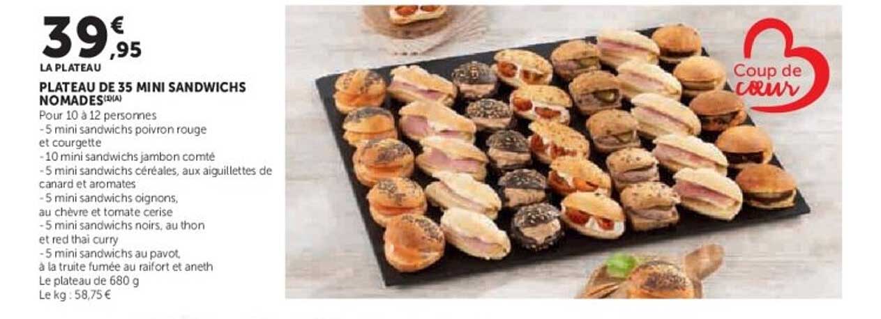PLATEAU DE 35 MINI SANDWICHS NOMADES