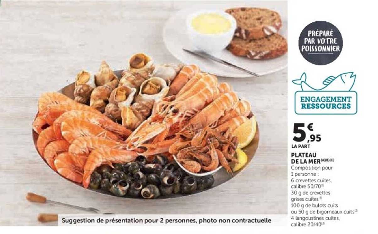 PLATEAU DE LA MER 5€95 LA PART