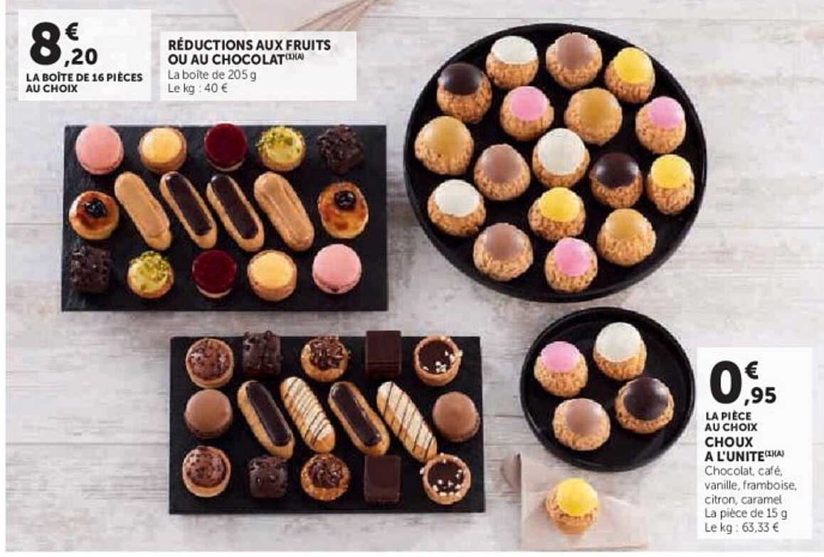 RÉDUCTIONS AUX FRUITS OU AU CHOCOLAT