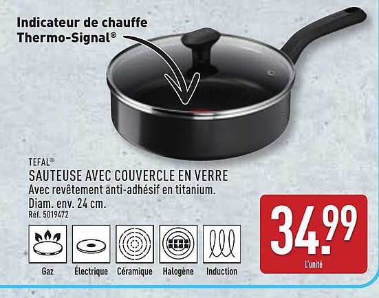 SAUTEUSE AVEC COUVERCLE EN VERRE