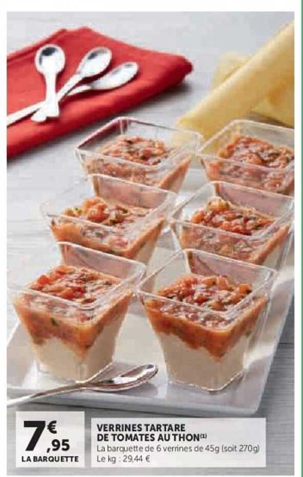 VERRINES TARTARE DE TOMATES AU THON