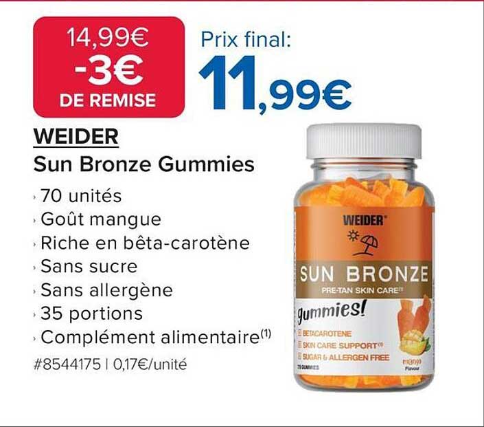 WEIDER Sun Bronze Gummies