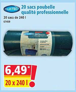 20 sacs poubelle qualité professionnelle